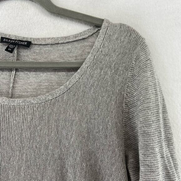 Eileen Fisher Gray Linen Blend Sweater Size XS - Picture 7 of 7